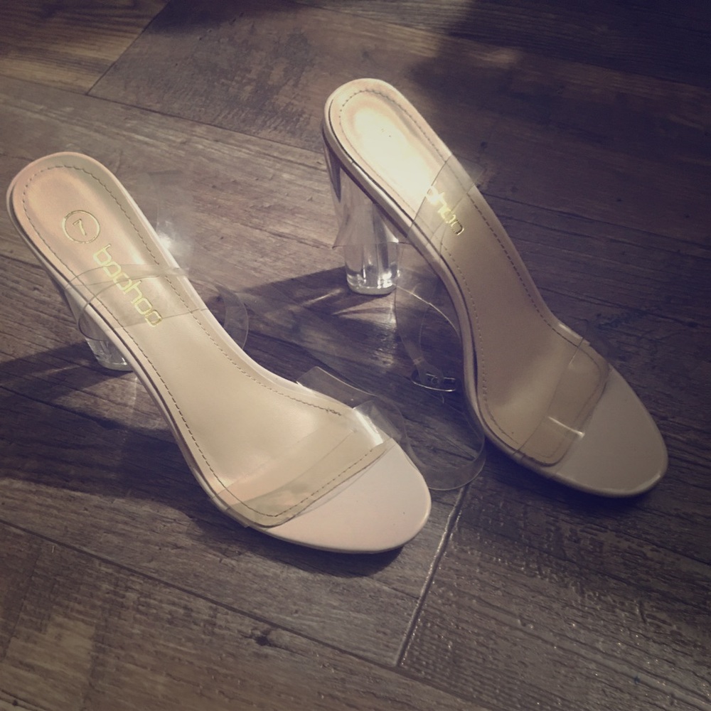 Clear sandal heels